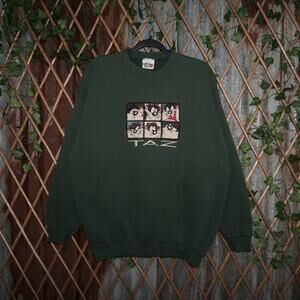 L - Vintage Y2K Looney Tunes Sweatshirts tasmanian devil